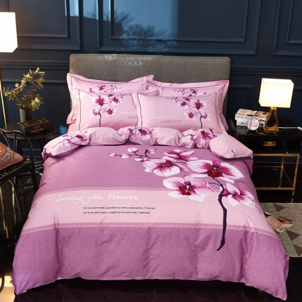 雲归梦家纺 2019新款13372全棉活性大版四件套 秀丽