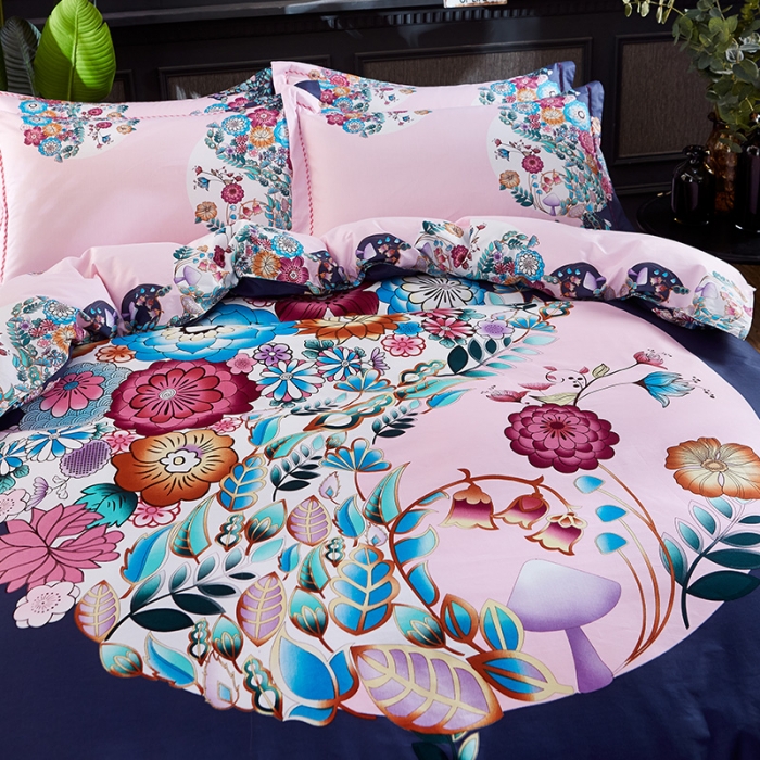 91家纺网 家纺一手货源 找家纺 雲归梦家纺 2019新款13372全棉活性大版四件套 韵味