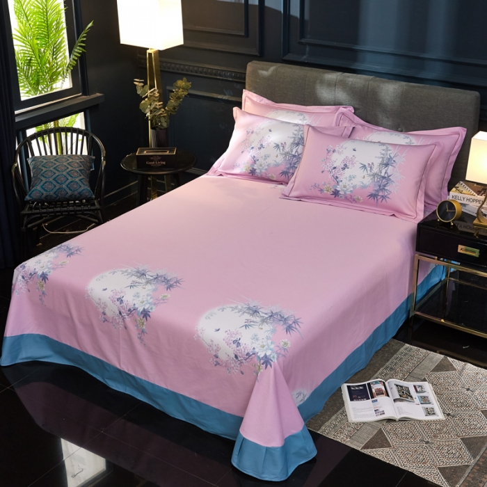 91家纺网 家纺一手货源 找家纺 雲归梦家纺 2019新款13372全棉活性大版四件套 竹恋兰