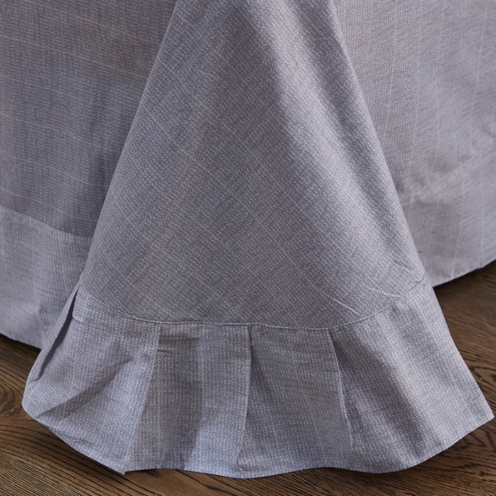 91家纺网 家纺一手货源 找家纺 雲归梦 北欧简约全棉绣花四件套 圣托里尼-白灰