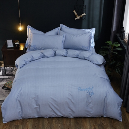 91家纺网 家纺一手货源 找家纺 （总）雲归梦 北欧简约全棉绣花四件套