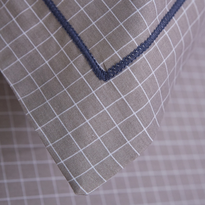 91家纺网 家纺一手货源 找家纺 雲归梦 北欧简约全棉绣花四件套 圣托里尼-格灰