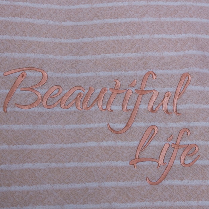 91家纺网 家纺一手货源 找家纺 雲归梦 北欧简约全棉绣花四件套 圣托里尼-橘咖