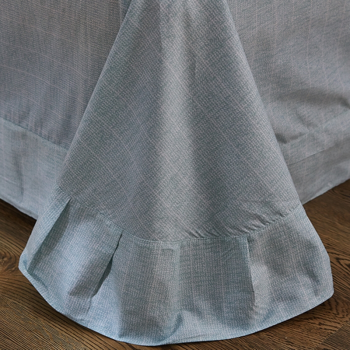 91家纺网 家纺一手货源 找家纺 雲归梦 北欧简约全棉绣花四件套 圣托里尼-嫩绿