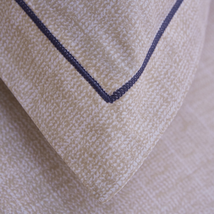 91家纺网 家纺一手货源 找家纺 雲归梦 北欧简约全棉绣花四件套 圣托里尼-浅米黄