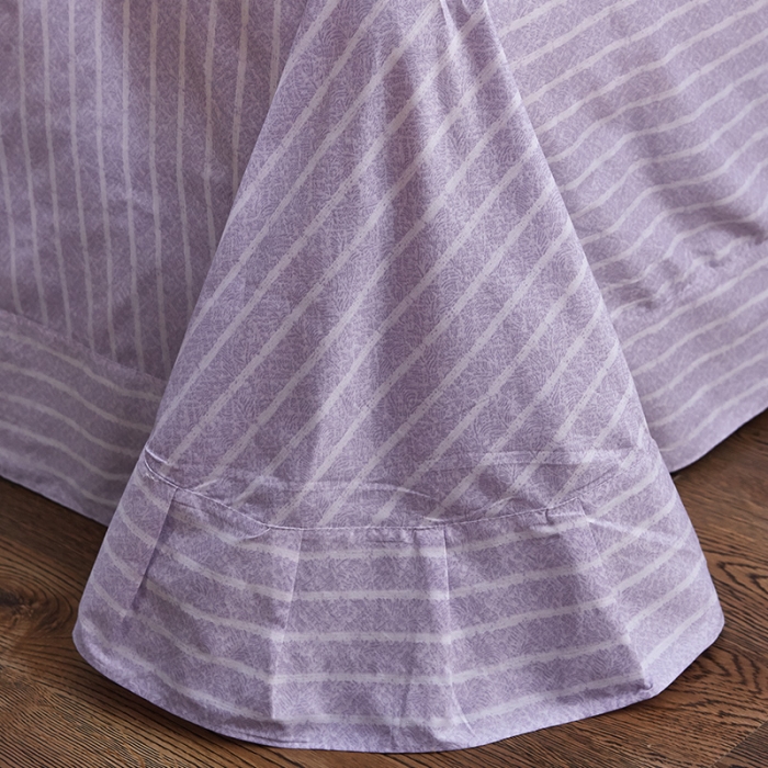 91家纺网 家纺一手货源 找家纺 雲归梦 北欧简约全棉绣花四件套 圣托里尼-条纹紫