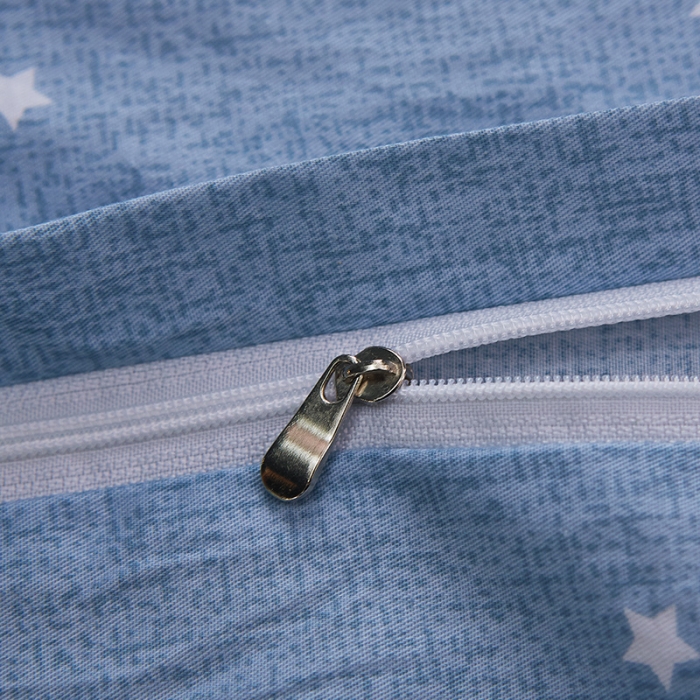 91家纺网 家纺一手货源 找家纺 雲归梦 北欧简约全棉绣花四件套 圣托里尼-星空蓝