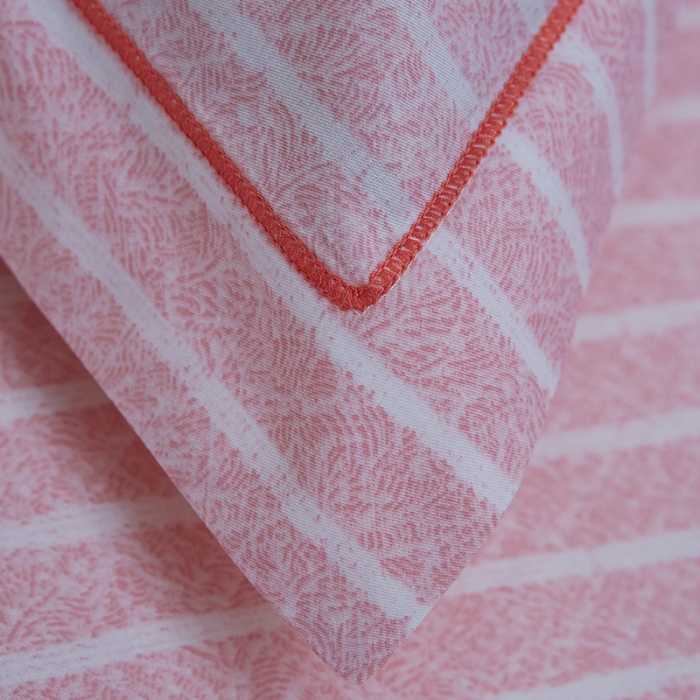 91家纺网 家纺一手货源 找家纺 雲归梦 北欧简约全棉绣花四件套 圣托里尼-粉玉