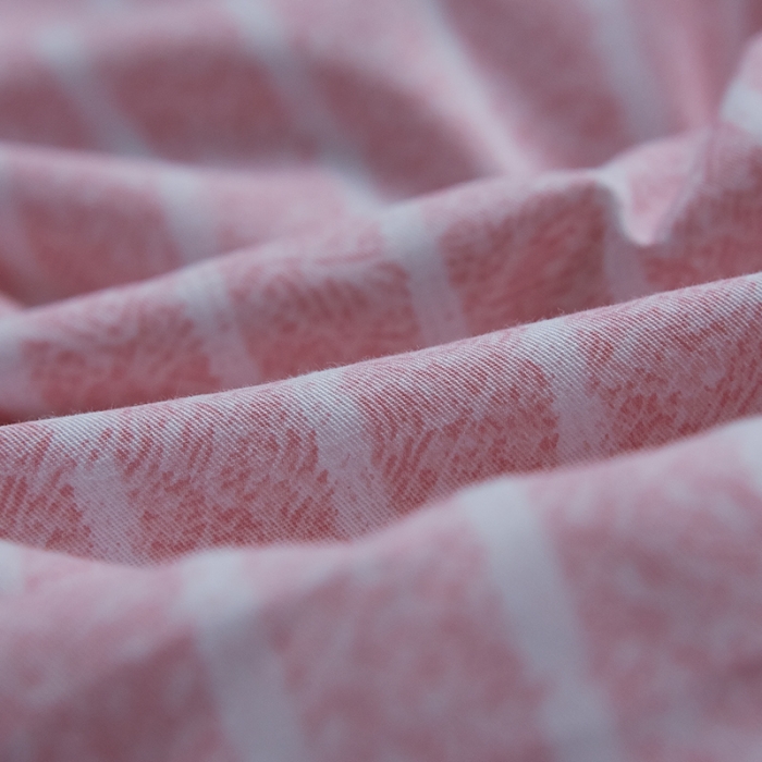 91家纺网 家纺一手货源 找家纺 雲归梦 北欧简约全棉绣花四件套 圣托里尼-粉玉