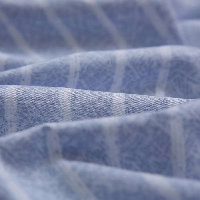 91家纺网 家纺一手货源 找家纺 雲归梦 北欧简约全棉绣花四件套 圣托里尼-青蓝