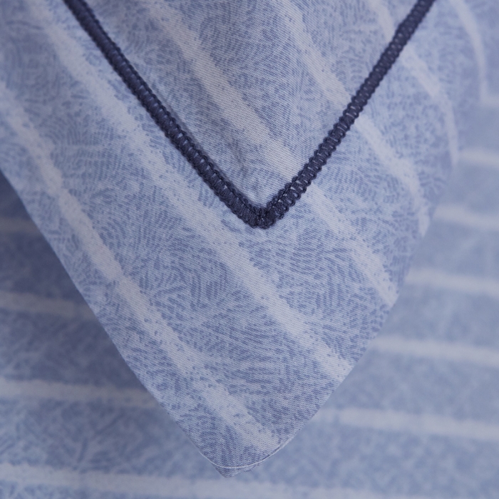 91家纺网 家纺一手货源 找家纺 雲归梦 北欧简约全棉绣花四件套 圣托里尼-青蓝