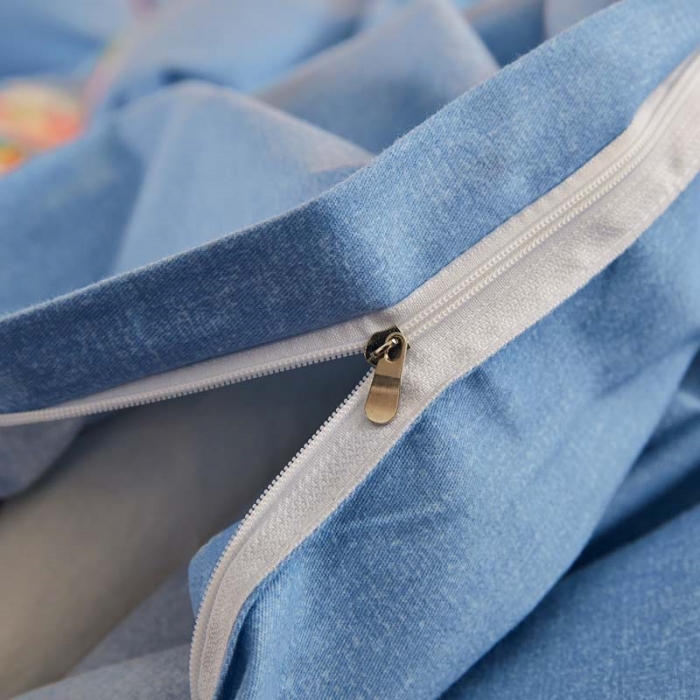 91家纺网 家纺一手货源 找家纺 雲归梦 2019新款多规格全棉加厚生态磨毛四件套 爱情花开-蓝