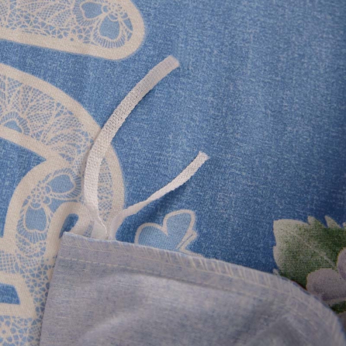 91家纺网 家纺一手货源 找家纺 雲归梦 2019新款多规格全棉加厚生态磨毛四件套 爱情花开-蓝