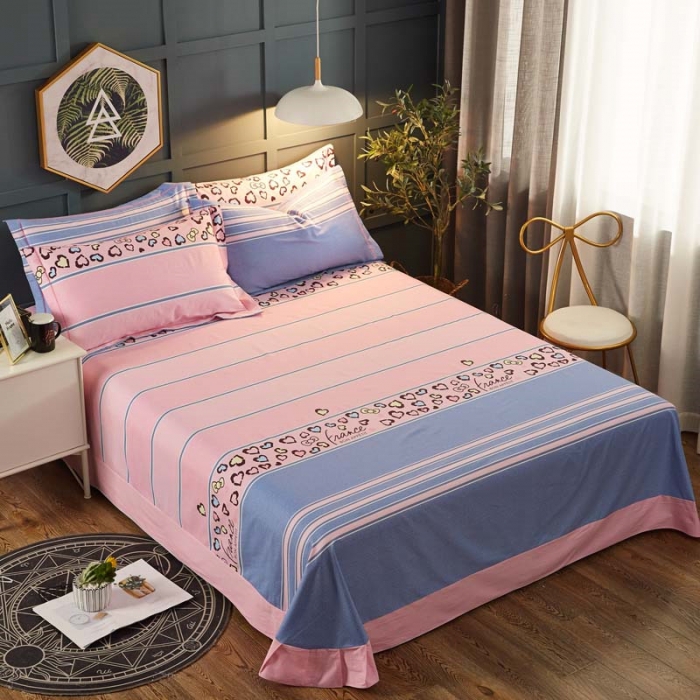 91家纺网 家纺一手货源 找家纺 雲归梦 2019新款多规格全棉加厚生态磨毛四件套 爱心豹纹