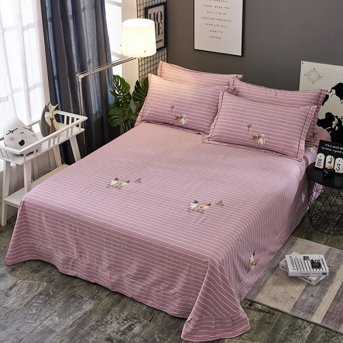 91家纺网 家纺一手货源 找家纺 雲归梦 2019新款多规格全棉加厚生态磨毛四件套 布雷西亚-粉