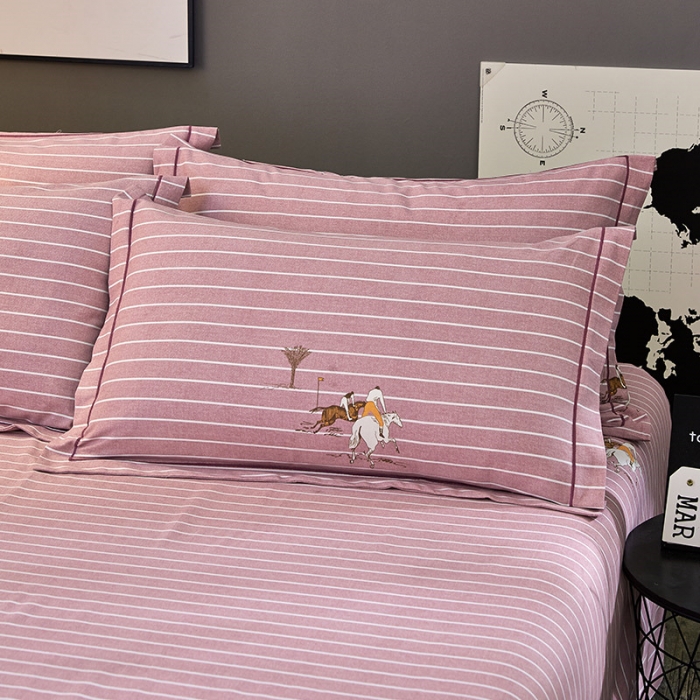 91家纺网 家纺一手货源 找家纺 雲归梦 2019新款多规格全棉加厚生态磨毛四件套 布雷西亚-粉