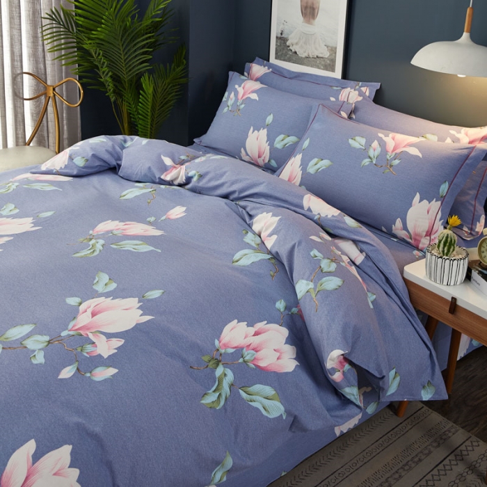 91家纺网 家纺一手货源 找家纺 雲归梦 2019新款多规格全棉加厚生态磨毛四件套 春日妮彩