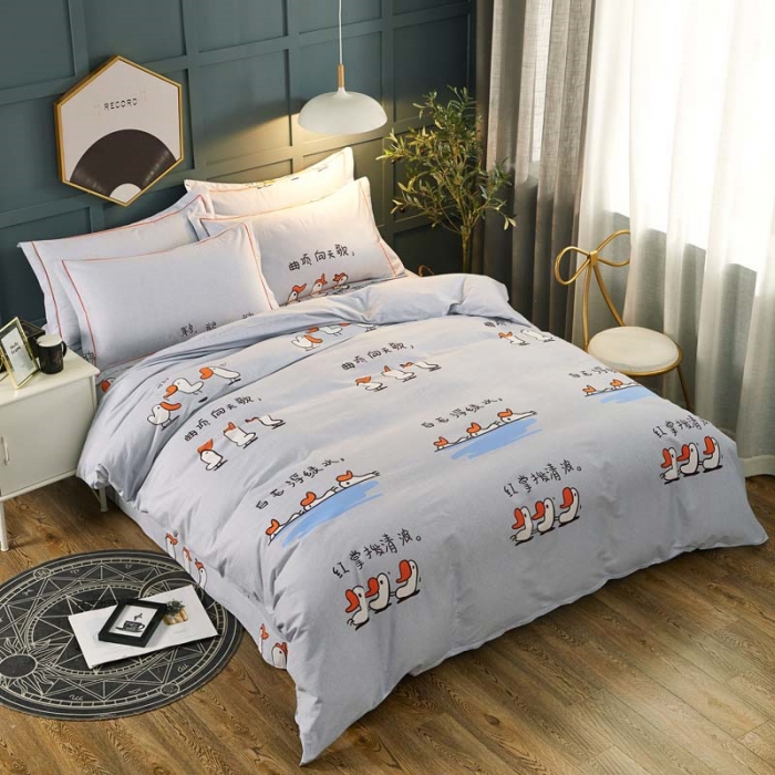 91家纺网 家纺一手货源 找家纺 雲归梦 2019新款多规格全棉加厚生态磨毛四件套 鹅鹅鹅