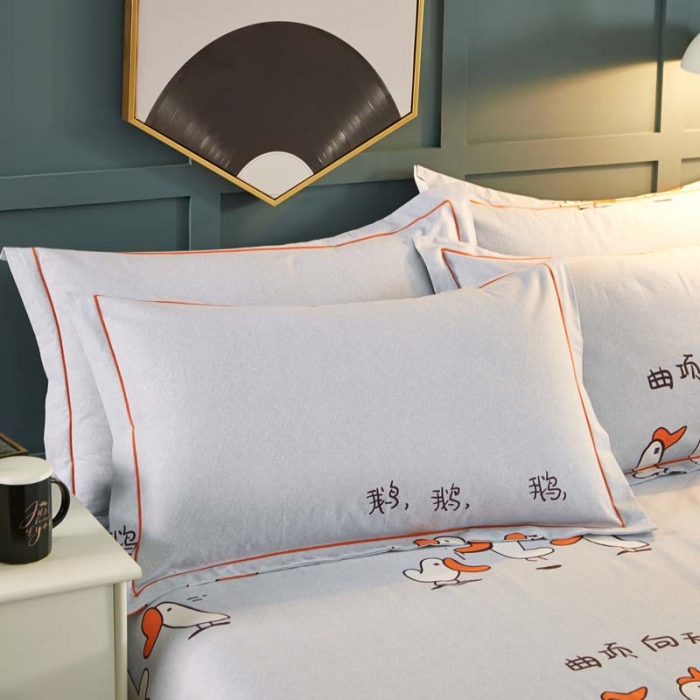 91家纺网 家纺一手货源 找家纺 雲归梦 2019新款多规格全棉加厚生态磨毛四件套 鹅鹅鹅