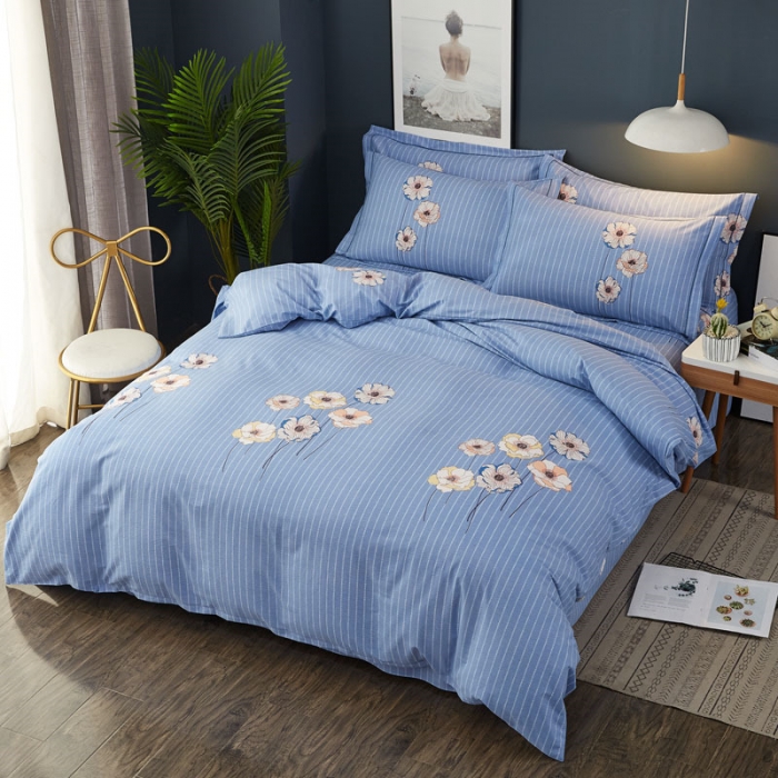 91家纺网 家纺一手货源 找家纺 雲归梦 2019新款多规格全棉加厚生态磨毛四件套 花半里