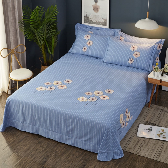 91家纺网 家纺一手货源 找家纺 雲归梦 2019新款多规格全棉加厚生态磨毛四件套 花半里