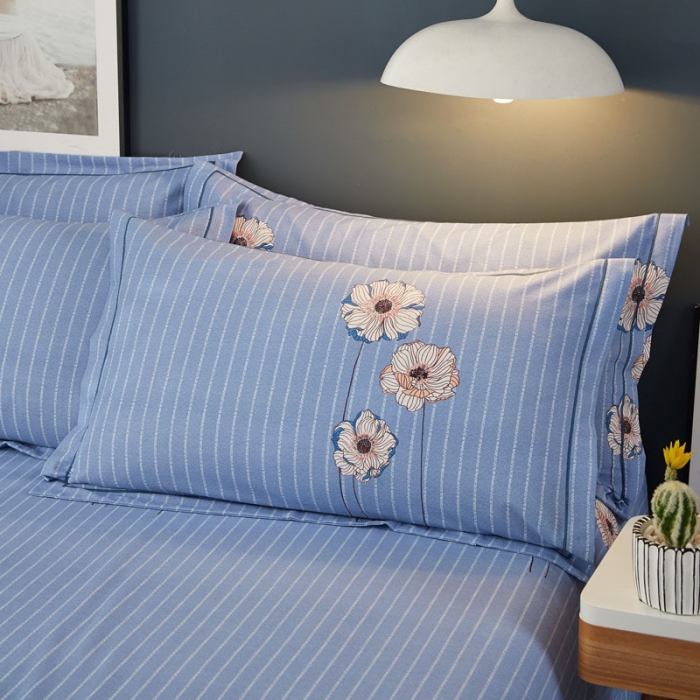 91家纺网 家纺一手货源 找家纺 雲归梦 2019新款多规格全棉加厚生态磨毛四件套 花半里