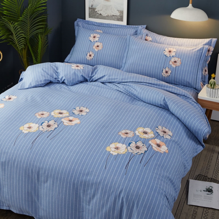 91家纺网 家纺一手货源 找家纺 雲归梦 2019新款多规格全棉加厚生态磨毛四件套 花半里