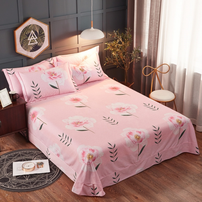 91家纺网 家纺一手货源 找家纺 雲归梦 2019新款多规格全棉加厚生态磨毛四件套 花梦传奇-粉