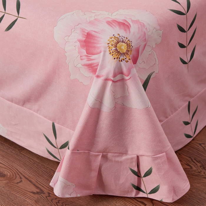 91家纺网 家纺一手货源 找家纺 雲归梦 2019新款多规格全棉加厚生态磨毛四件套 花梦传奇-粉