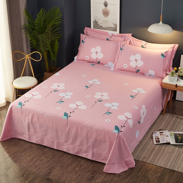 91家纺网 家纺一手货源 找家纺 雲归梦 2019新款多规格全棉加厚生态磨毛四件套花恬记忆-粉