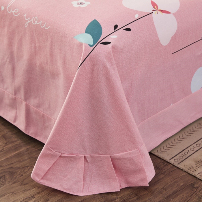 91家纺网 家纺一手货源 找家纺 雲归梦 2019新款多规格全棉加厚生态磨毛四件套花恬记忆-粉