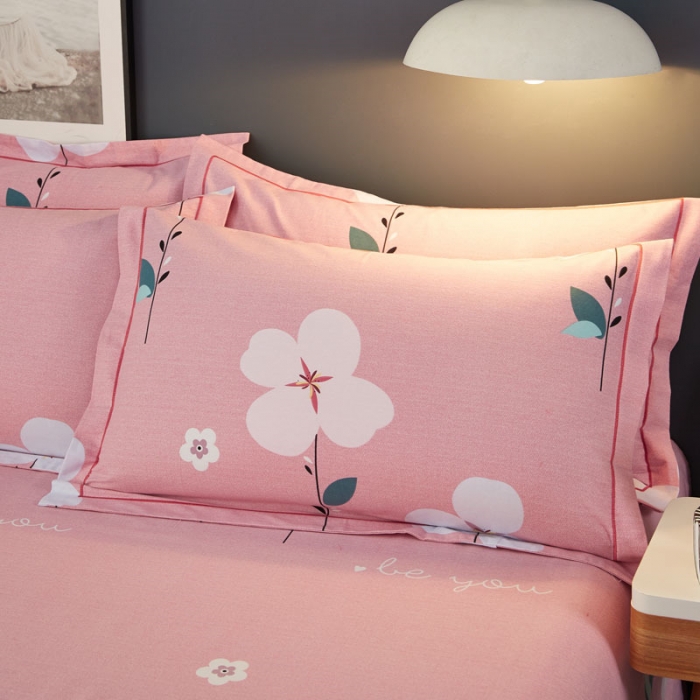 91家纺网 家纺一手货源 找家纺 雲归梦 2019新款多规格全棉加厚生态磨毛四件套花恬记忆-粉