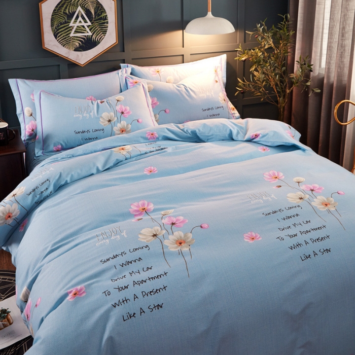 91家纺网 家纺一手货源 找家纺 雲归梦 2019新款多规格全棉加厚生态磨毛四件套 乐享生活-兰