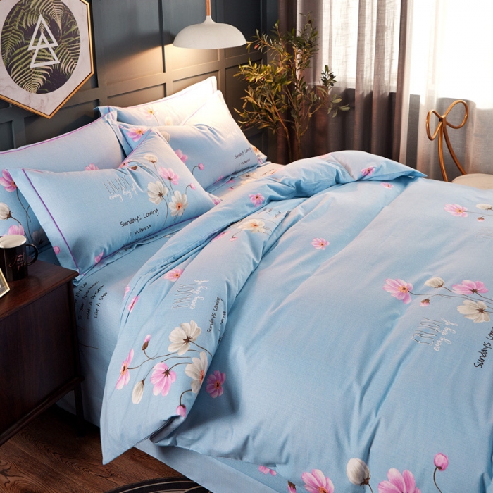 91家纺网 家纺一手货源 找家纺 雲归梦 2019新款多规格全棉加厚生态磨毛四件套 乐享生活-兰