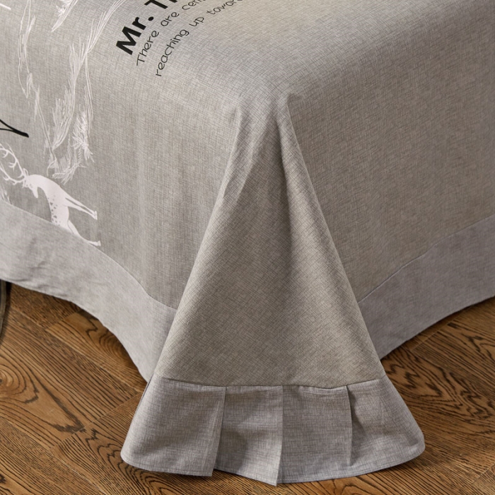 91家纺网 家纺一手货源 找家纺 雲归梦 2019新款多规格全棉加厚生态磨毛四件套 漫森-灰