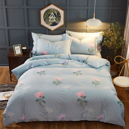 雲归梦 2019新款多规格全棉加厚生态磨毛四件套 梦幻花语-绿