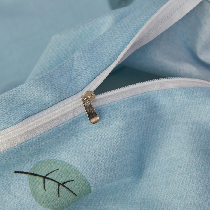 91家纺网 家纺一手货源 找家纺 雲归梦 2019新款多规格全棉加厚生态磨毛四件套千叶寻梦-蓝