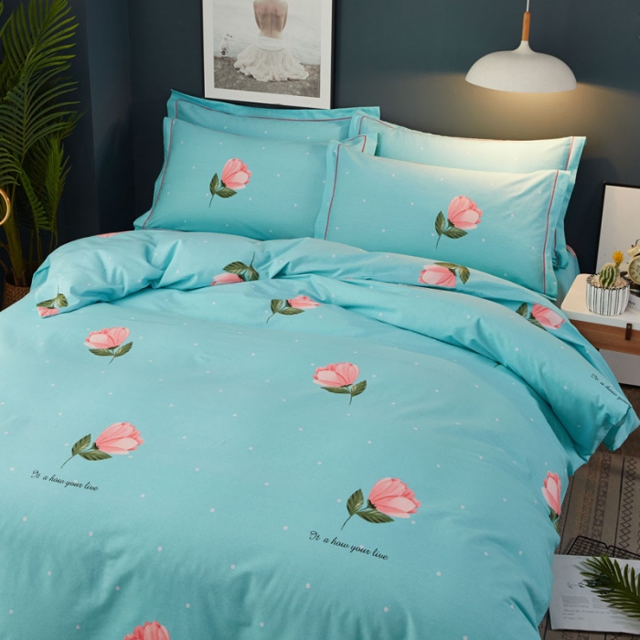 91家纺网 家纺一手货源 找家纺 雲归梦 2019新款多规格全棉加厚生态磨毛四件套 沁园花香