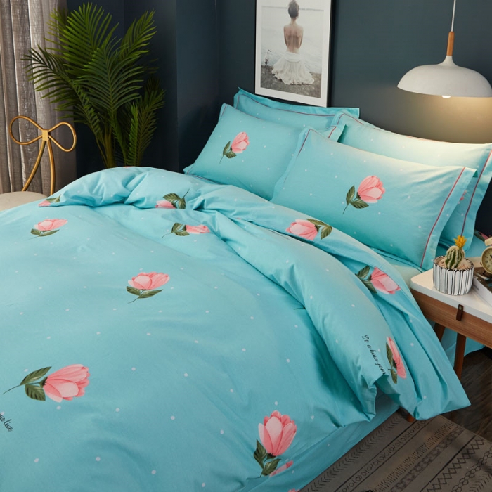 91家纺网 家纺一手货源 找家纺 雲归梦 2019新款多规格全棉加厚生态磨毛四件套 沁园花香