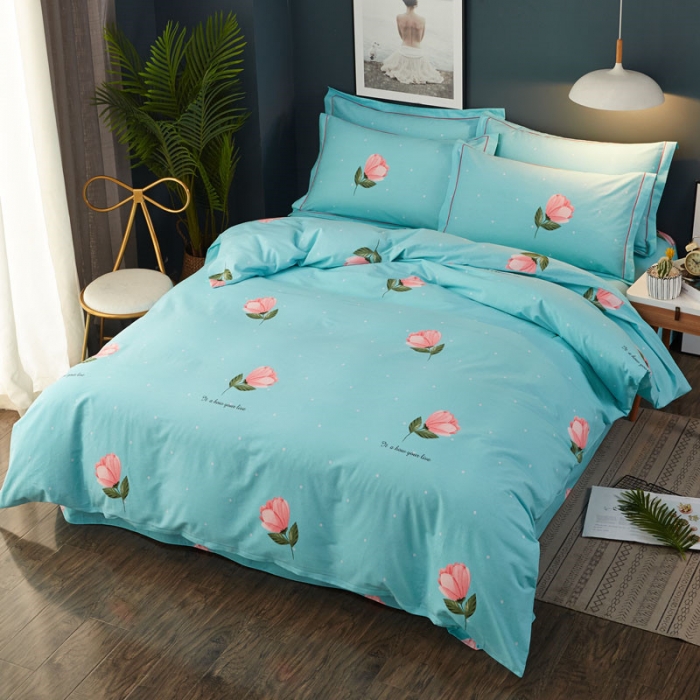 91家纺网 家纺一手货源 找家纺 雲归梦 2019新款多规格全棉加厚生态磨毛四件套 沁园花香