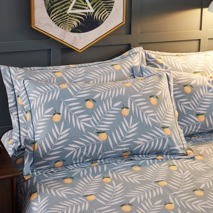 91家纺网 家纺一手货源 找家纺 雲归梦 2019新款多规格全棉加厚生态磨毛四件套 水果达人-灰