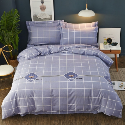 雲归梦 2019新款多规格全棉加厚生态磨毛四件套素简主义-兰