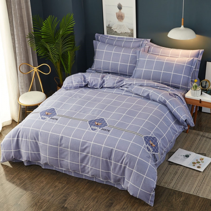 91家纺网 家纺一手货源 找家纺 雲归梦 2019新款多规格全棉加厚生态磨毛四件套素简主义-兰