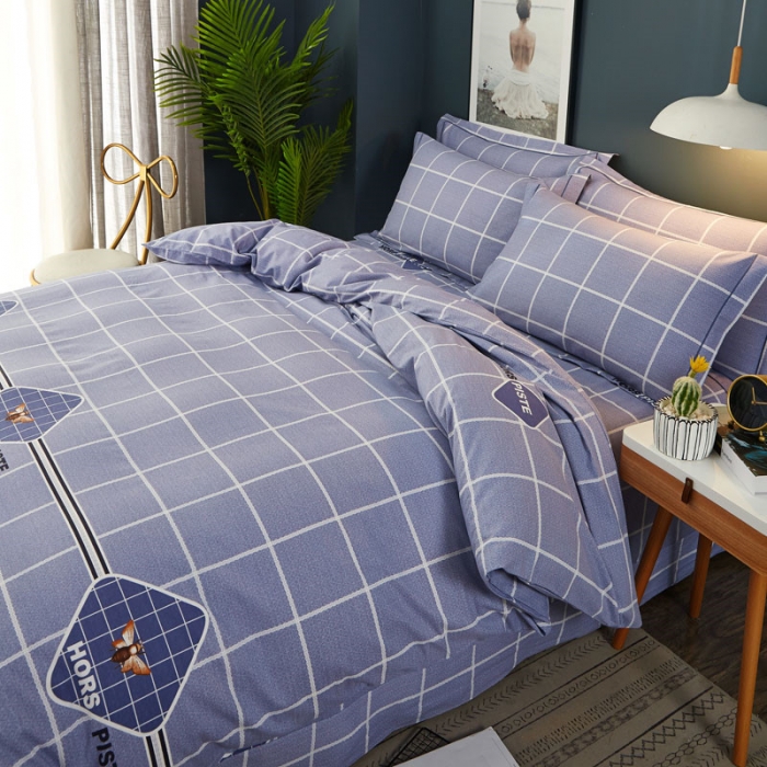 91家纺网 家纺一手货源 找家纺 雲归梦 2019新款多规格全棉加厚生态磨毛四件套素简主义-兰