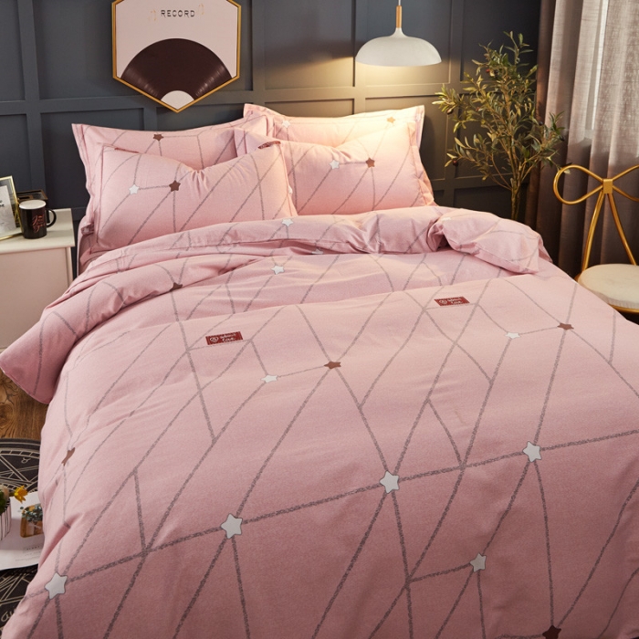 91家纺网 家纺一手货源 找家纺 雲归梦 2019新款多规格全棉加厚生态磨毛四件套 西子恋人-粉