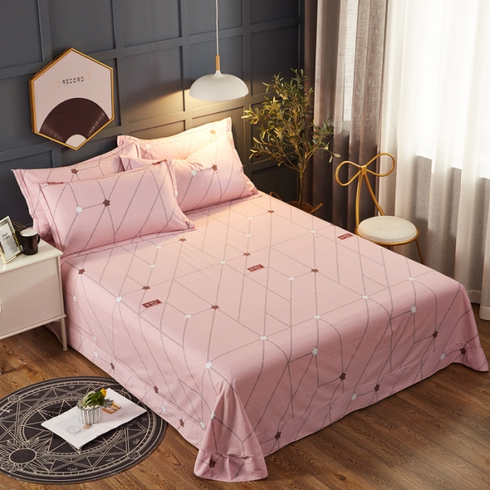 91家纺网 家纺一手货源 找家纺 雲归梦 2019新款多规格全棉加厚生态磨毛四件套 西子恋人-粉