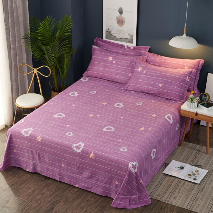 91家纺网 家纺一手货源 找家纺 雲归梦 2019新款多规格全棉加厚生态磨毛四件套星晨点点-紫