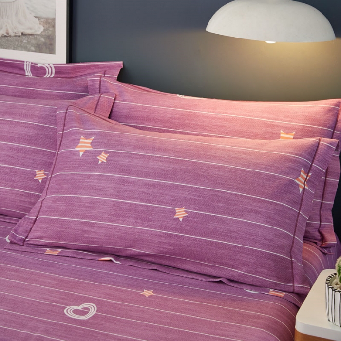 91家纺网 家纺一手货源 找家纺 雲归梦 2019新款多规格全棉加厚生态磨毛四件套星晨点点-紫