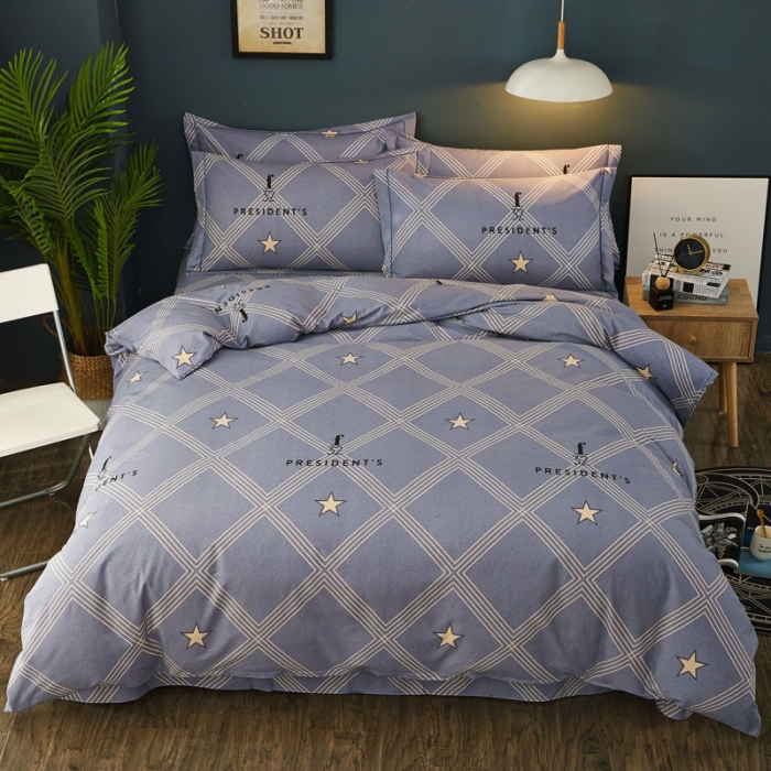 91家纺网 家纺一手货源 找家纺 雲归梦 2019新款多规格全棉加厚生态磨毛四件套 星语星愿-灰