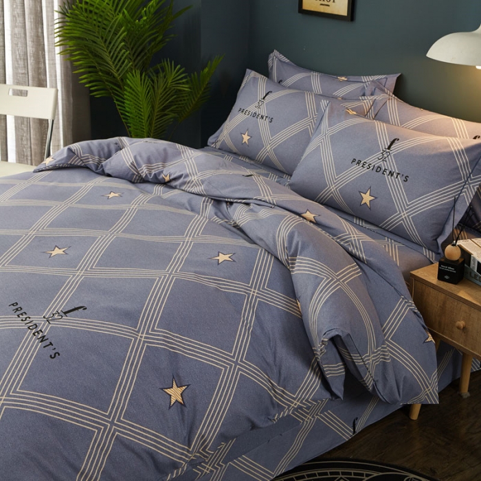 91家纺网 家纺一手货源 找家纺 雲归梦 2019新款多规格全棉加厚生态磨毛四件套 星语星愿-灰